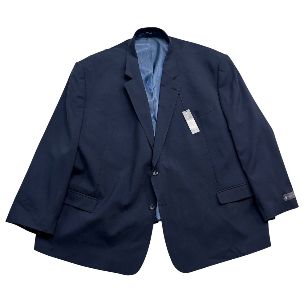 NEW GS Perfect Fit 66R Navy Blue Blazer Jacket Sport Suit Coat Classic Wool